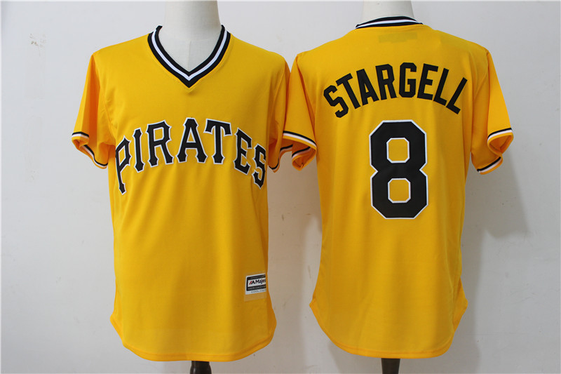 2017 MLB Pittsburgh Pirates #8 Stargell Yellow Throwback Game Jerseys->pittsburgh pirates->MLB Jersey